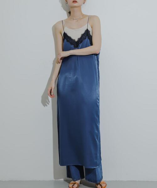 SENSE OF PLACE by URBAN RESEARCH（センスオブプレイスバイアーバンリサーチ）の「レースサテンキャミワンピース（ワンピース・レディース・ベージュ/ネイビー/ブラック・S/ONE）」の18枚目の写真