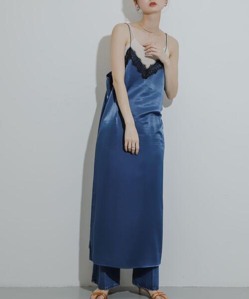 SENSE OF PLACE by URBAN RESEARCH（センスオブプレイスバイアーバンリサーチ）の「レースサテンキャミワンピース（ワンピース・レディース・ベージュ/ネイビー/ブラック・S/ONE）」の19枚目の写真