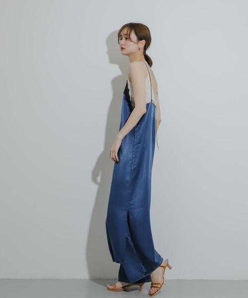 SENSE OF PLACE by URBAN RESEARCH（センスオブプレイスバイアーバンリサーチ）の「レースサテンキャミワンピース（ワンピース・レディース・ベージュ/ネイビー/ブラック・S/ONE）」の22枚目の写真