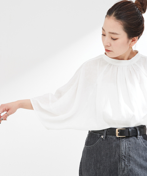 専用！未使用！PASSONEシャツブラウス PASSIONE】バンドカラーシアーシャツ 526946 | select clothes MIEL