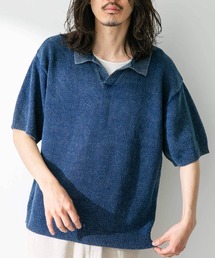 URBAN RESEARCH Sonny Label | インディゴパイルスキッパープルオーバー(ポロシャツ)