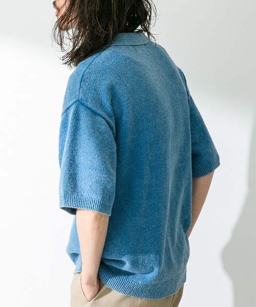 URBAN RESEARCH Sonny Label（アーバンリサーチサニーレーベル）の「インディゴパイルスキッパープルオーバー（ポロシャツ・メンズ・インディゴブルー/ライトインディゴブルー・MEDIUM/LARGE）」の6枚目の写真