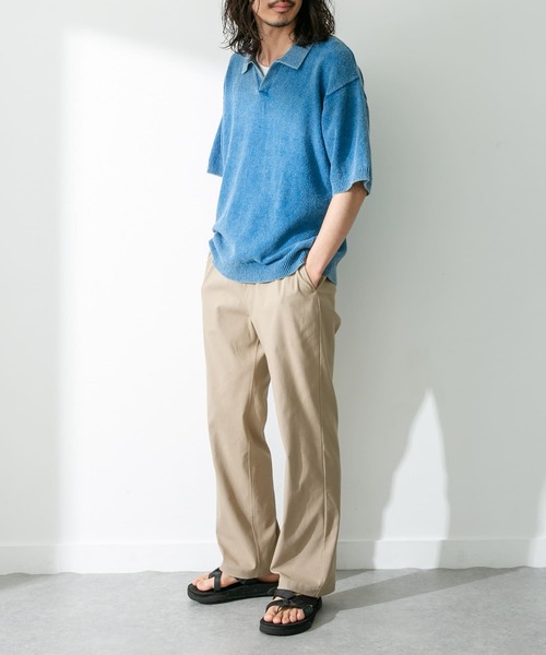 URBAN RESEARCH Sonny Label（アーバンリサーチサニーレーベル）の「インディゴパイルスキッパープルオーバー（ポロシャツ・メンズ・インディゴブルー/ライトインディゴブルー・MEDIUM/LARGE）」の8枚目の写真