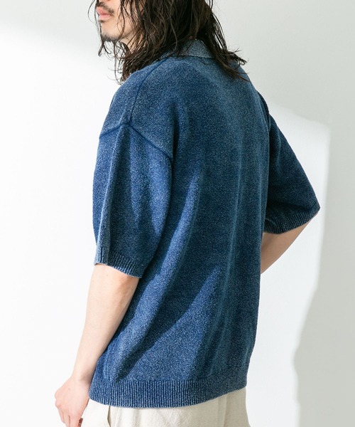 URBAN RESEARCH Sonny Label（アーバンリサーチサニーレーベル）の「インディゴパイルスキッパープルオーバー（ポロシャツ・メンズ・インディゴブルー/ライトインディゴブルー・MEDIUM/LARGE）」の14枚目の写真