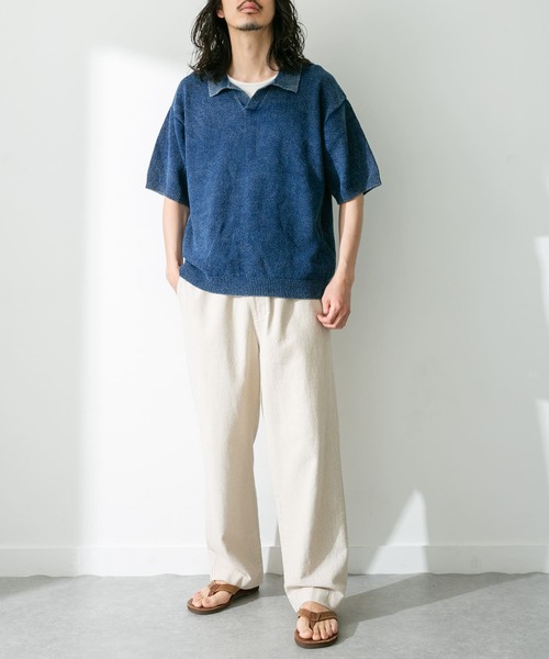 URBAN RESEARCH Sonny Label（アーバンリサーチサニーレーベル）の「インディゴパイルスキッパープルオーバー（ポロシャツ・メンズ・インディゴブルー/ライトインディゴブルー・MEDIUM/LARGE）」の15枚目の写真