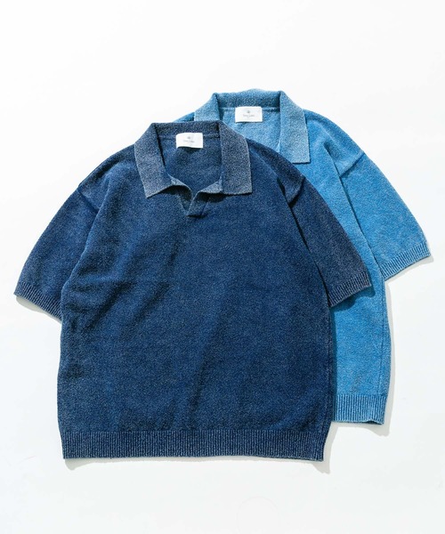 URBAN RESEARCH Sonny Label（アーバンリサーチサニーレーベル）の「インディゴパイルスキッパープルオーバー（ポロシャツ・メンズ・インディゴブルー/ライトインディゴブルー・MEDIUM/LARGE）」の19枚目の写真