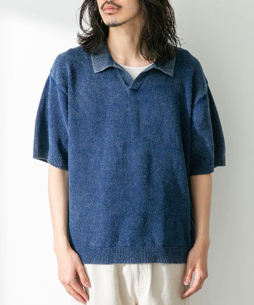 URBAN RESEARCH Sonny Label（アーバンリサーチサニーレーベル）の「インディゴパイルスキッパープルオーバー（ポロシャツ・メンズ・インディゴブルー/ライトインディゴブルー・MEDIUM/LARGE）」の20枚目の写真