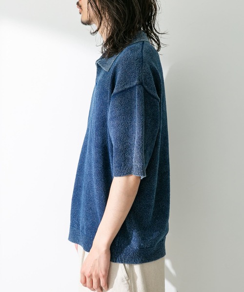 URBAN RESEARCH Sonny Label（アーバンリサーチサニーレーベル）の「インディゴパイルスキッパープルオーバー（ポロシャツ・メンズ・インディゴブルー/ライトインディゴブルー・MEDIUM/LARGE）」の21枚目の写真