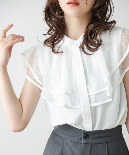 La-gemme(ラジェム)の「ドットチュールブラウス(シャツ/ブラウス・レディース・ホワイト/ブラック・フリー)」の22枚目の写真