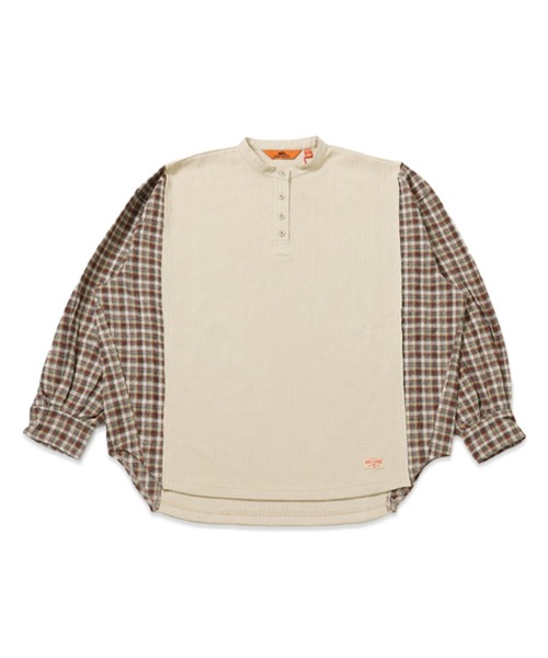 KRIFF MAYER Lady's Collection（クリフメイヤーレディースコレクション）の「リメイク風ヘンリーネックT（Tシャツ/カットソー・レディース・ナチュラル/グレー/ピンク/ネイビー/チャコール・MEDIUM/LARGE）」の15枚目の写真