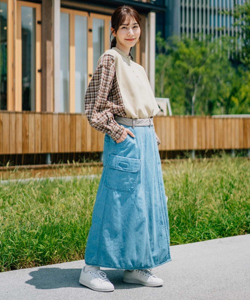 KRIFF MAYER Lady's Collection（クリフメイヤーレディースコレクション）の「リメイク風ヘンリーネックT（Tシャツ/カットソー・レディース・ナチュラル/グレー/ピンク/ネイビー/チャコール・MEDIUM/LARGE）」の10枚目の写真