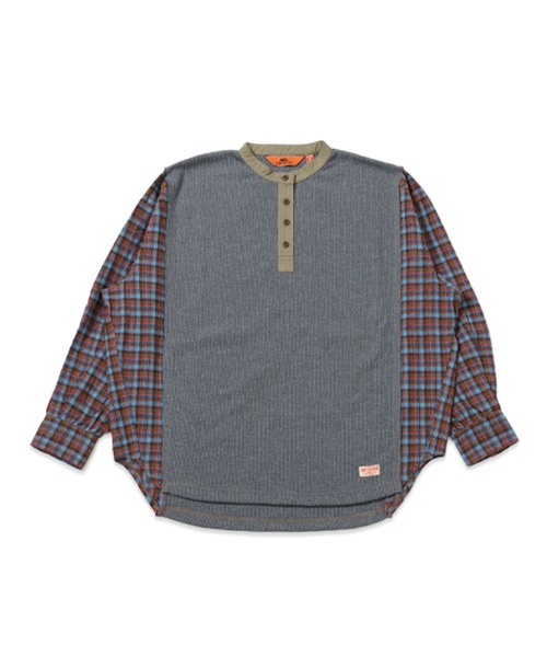 KRIFF MAYER Lady's Collection（クリフメイヤーレディースコレクション）の「リメイク風ヘンリーネックT（Tシャツ/カットソー・レディース・ナチュラル/グレー/ピンク/ネイビー/チャコール・MEDIUM/LARGE）」の17枚目の写真
