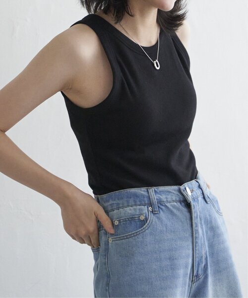 VENCEEXCHANGE（ヴァンスエクスチェンジ）の「スムース天竺アメスリタンクトップ（タンクトップ・レディース・ブラック/ベージュ/ブラウン/オフホワイト・FREE）」の9枚目の写真