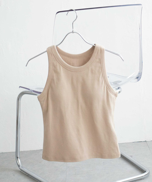VENCEEXCHANGE（ヴァンスエクスチェンジ）の「スムース天竺アメスリタンクトップ（タンクトップ・レディース・ブラック/ベージュ/ブラウン/オフホワイト・FREE）」の4枚目の写真