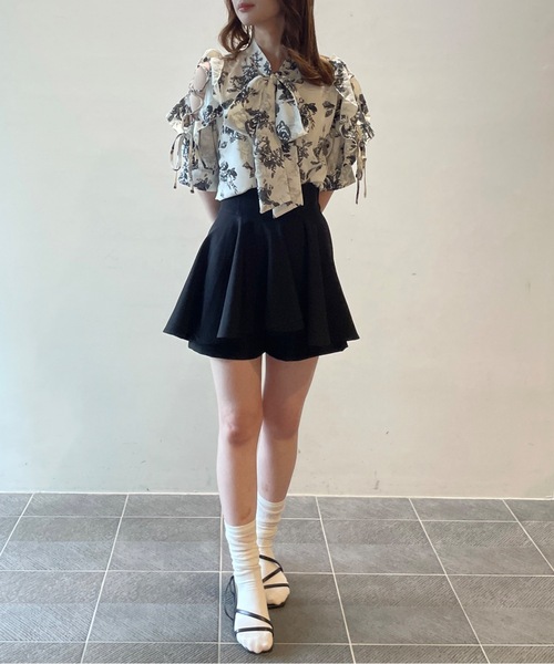 TORTE(トルテ)の「肩開きフリルボウタイブラウス(Tシャツ/カットソー・レディース・パープル/ホワイト/ホワイト系その他・FREE)」の16枚目の写真