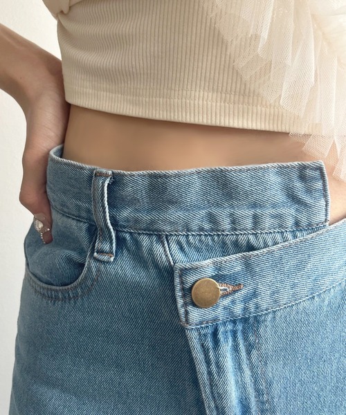 セール】アシメスリットフレアデニムパンツ【ZOZOTOWN限定アイテム