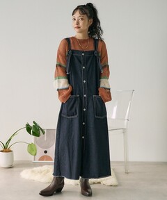 新品タグ付き✨ロイヤルパーティー　デニム コルセット　ロングワンピース セール】デニムコルセットワンピース（ワンピース）｜ROYAL