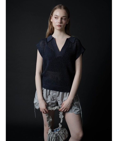 :ETHROF(イーサオブ)の「GLITTER KNIT VEST(ベスト・レディース・ブラック/ブルー・MEDIUM)」の4枚目の写真