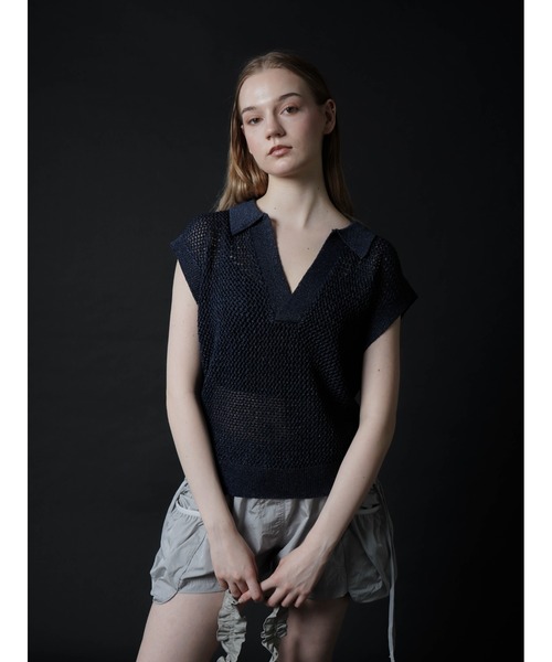 :ETHROF(イーサオブ)の「GLITTER KNIT VEST(ベスト・レディース・ブラック/ブルー・MEDIUM)」の5枚目の写真