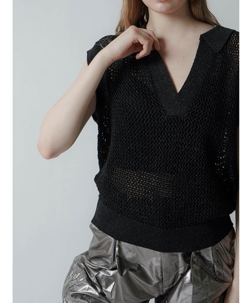 :ETHROF(イーサオブ)の「GLITTER KNIT VEST(ベスト・レディース・ブラック/ブルー・MEDIUM)」の8枚目の写真