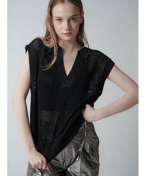:ETHROF(イーサオブ)の「GLITTER KNIT VEST(ベスト・レディース・ブラック/ブルー・MEDIUM)」の9枚目の写真