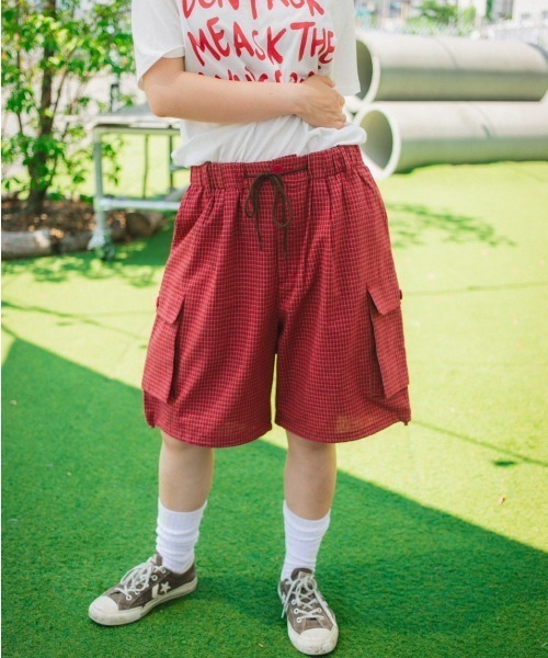 美品❗️ Wudge boy  ワッジボーイ   ミリタリー パンツ セール】wudge boy check half cargo pants（カーゴパンツ