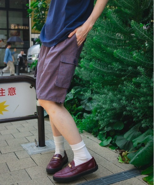 WudgeBoy（ワッジボーイ）の「wudge boy check half cargo pants（カーゴパンツ・レディース・ネイビー/ホワイト/レッド・LARGE/MEDIUM）」の6枚目の写真