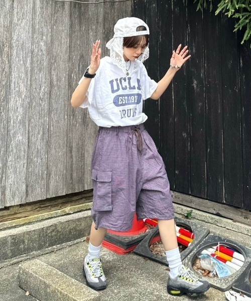 WudgeBoy（ワッジボーイ）の「wudge boy check half cargo pants（カーゴパンツ・レディース・ネイビー/ホワイト/レッド・LARGE/MEDIUM）」の9枚目の写真