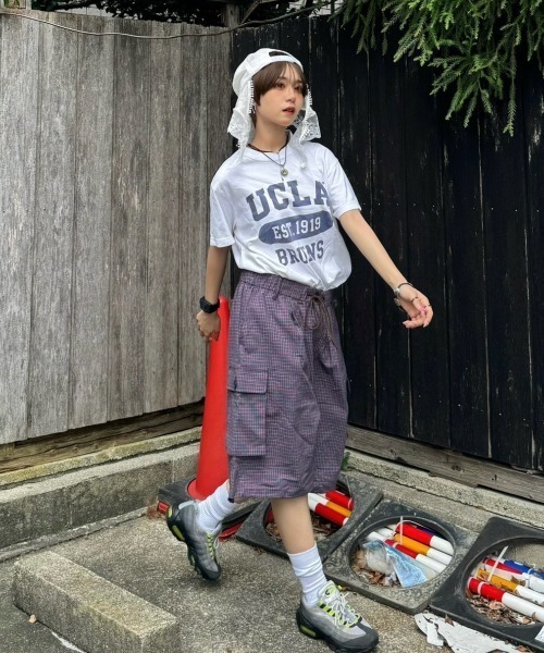 WudgeBoy（ワッジボーイ）の「wudge boy check half cargo pants（カーゴパンツ・レディース・ネイビー/ホワイト/レッド・LARGE/MEDIUM）」の10枚目の写真