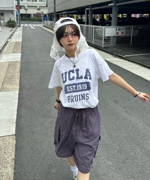 WudgeBoy（ワッジボーイ）の「wudge boy check half cargo pants（カーゴパンツ・レディース・ネイビー/ホワイト/レッド・LARGE/MEDIUM）」の4枚目の写真