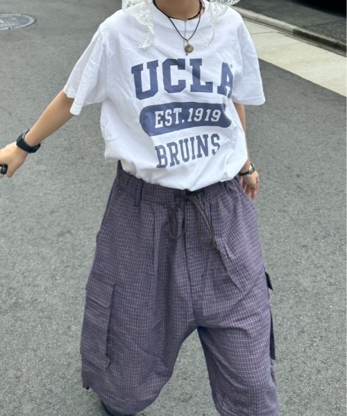 WudgeBoy（ワッジボーイ）の「wudge boy check half cargo pants（カーゴパンツ・レディース・ネイビー/ホワイト/レッド・LARGE/MEDIUM）」の5枚目の写真