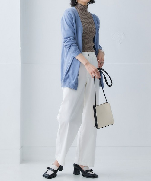 nissen(ニッセン)の「綿100%ハイネックランダムリブニット(ニット/セーター・レディース・グリーン/チャコールグレー/グレイッシュベージュ/アイボリー/ブラック・M/S/LL/L)」の16枚目の写真