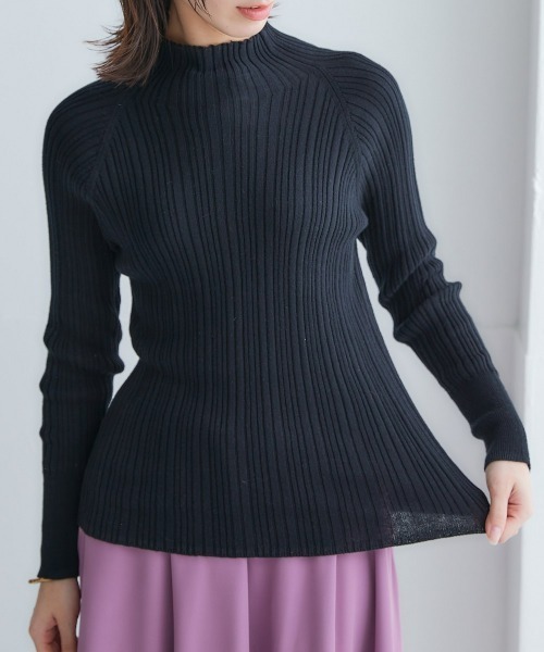 nissen(ニッセン)の「綿100%ハイネックランダムリブニット(ニット/セーター・レディース・グリーン/チャコールグレー/グレイッシュベージュ/アイボリー/ブラック・M/S/LL/L)」の21枚目の写真