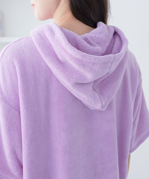 cross marche（クロスマルシェ）の「【MUSEE】フード付き湯上りワンピース（ガウン/バスローブ・レディース・ネイビー/ラベンダー/ブラウン・M/L）」の18枚目の写真