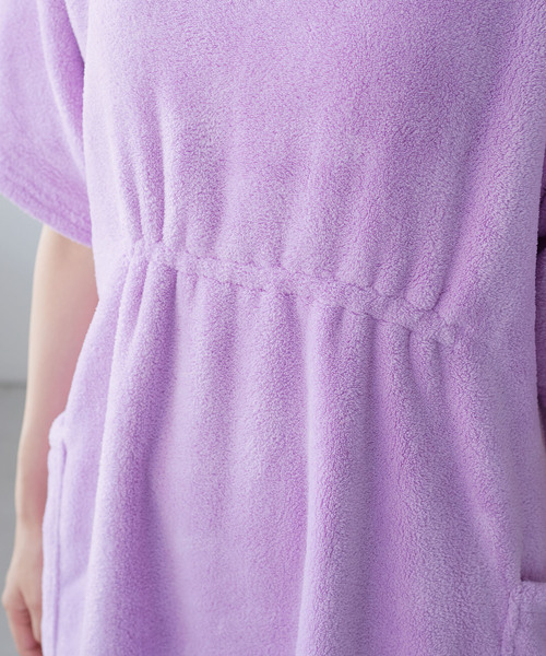 cross marche（クロスマルシェ）の「【MUSEE】フード付き湯上りワンピース（ガウン/バスローブ・レディース・ネイビー/ラベンダー/ブラウン・M/L）」の21枚目の写真