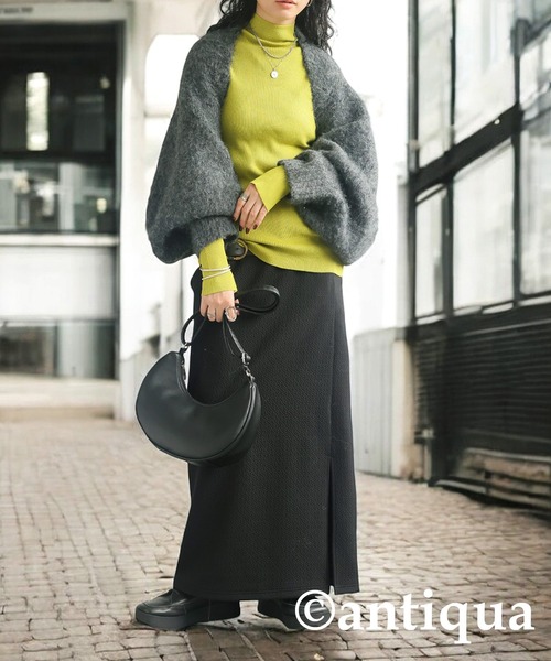 antiqua(アンティカ)の「シャギーボレロニット(ニット/セーター・レディース・ネイビー/ベージュ/ダークグレー・ONESIZE)」の10枚目の写真
