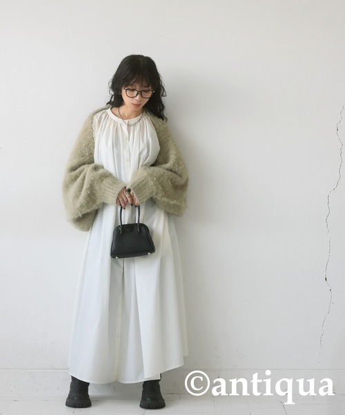 antiqua(アンティカ)の「シャギーボレロニット(ニット/セーター・レディース・ネイビー/ベージュ/ダークグレー・ONESIZE)」の14枚目の写真