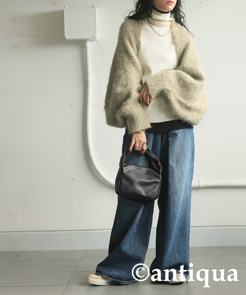 antiqua(アンティカ)の「シャギーボレロニット(ニット/セーター・レディース・ネイビー/ベージュ/ダークグレー・ONESIZE)」の17枚目の写真