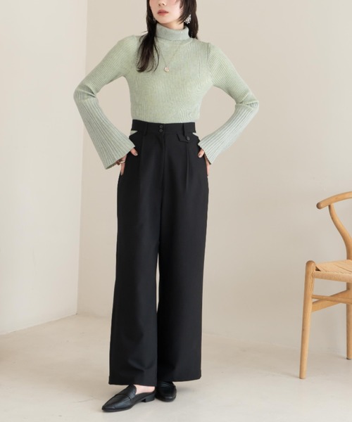 hinari（ヒナリ）の「ウエストサイドカットアウトパンツ（その他パンツ・レディース・ブラック/アイボリー/ベージュ・SMALL/X-SMALL/FREE）」の20枚目の写真