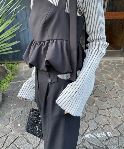 hinari（ヒナリ）の「ウエストサイドカットアウトパンツ（その他パンツ・レディース・ブラック/アイボリー/ベージュ・SMALL/X-SMALL/FREE）」の22枚目の写真