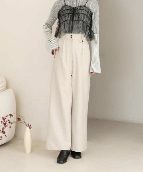 hinari（ヒナリ）の「ウエストサイドカットアウトパンツ（その他パンツ・レディース・ブラック/アイボリー/ベージュ・SMALL/X-SMALL/FREE）」の5枚目の写真