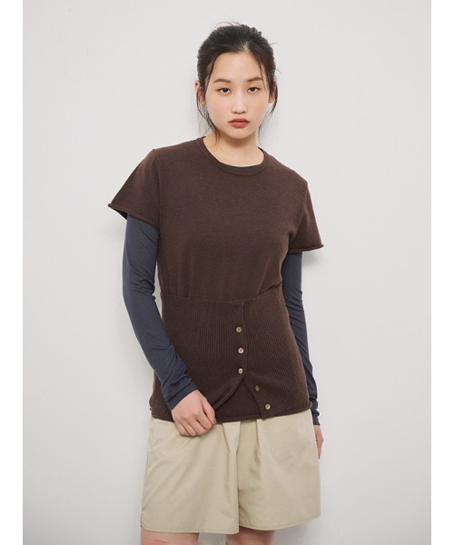 【CHAROL】シャロル ベアトップセット ニットTee CHAROL】シャロル ベアトップセット ニットTee！