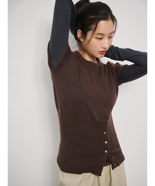 【CHAROL】シャロル ベアトップセット ニットTee CHAROL】シャロル ベアトップセット ニットTee！