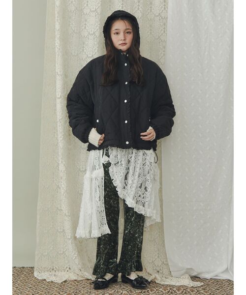 merry jenny（メリージェニー）の「flowerベロアパンツ（スラックス・レディース・ブラック/グリーン・FREE）」の10枚目の写真