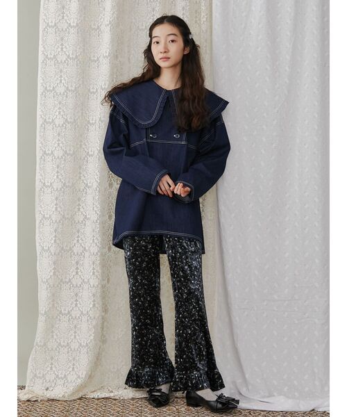 merry jenny（メリージェニー）の「flowerベロアパンツ（スラックス・レディース・ブラック/グリーン・FREE）」の16枚目の写真