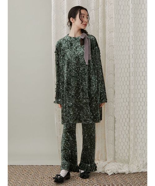 merry jenny（メリージェニー）の「flowerベロアパンツ（スラックス・レディース・ブラック/グリーン・FREE）」の19枚目の写真