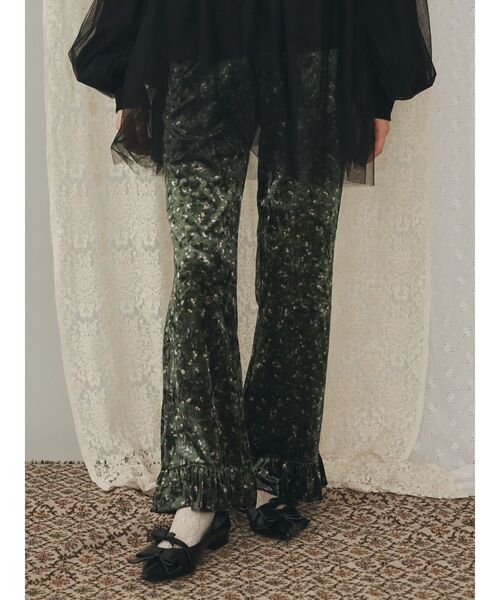 merry jenny（メリージェニー）の「flowerベロアパンツ（スラックス・レディース・ブラック/グリーン・FREE）」の20枚目の写真