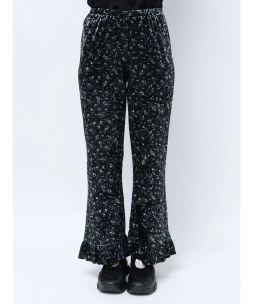 merry jenny（メリージェニー）の「flowerベロアパンツ（スラックス・レディース・ブラック/グリーン・FREE）」の8枚目の写真