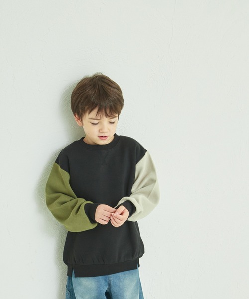 pairmanon(ペアマノン)の「【ぬくふわ】裏起毛 ユニセックス 配色切り替え アソートスウェット(スウェット・キッズ・ライトグリーン/レッド/ブラック系その他/ブルー/グレー/ピンク/ブラウン/ブラック系その他2/ピンク系その他/ブラック/ブルー系その他3/ピンク系その他3/ベージュ/ピンク系その他2/グリーン系その他2/グリーン系その他/ブルー系その他/ブルー系その他2/カーキ/ピンク系その他5/ピンク系その他4/ベージュ系その他2/ブラック系その他4/ベージュ系その他3/ブラック系その他3/ブラウン系その他/ブルー系その他4・110/120/150/100/90/140/130)」の3枚目の写真