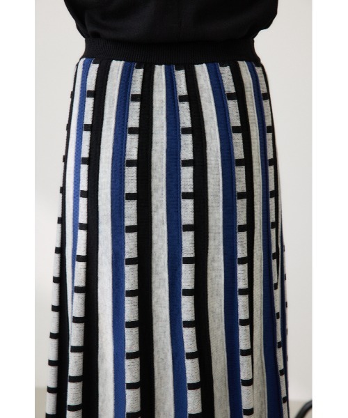 【セール】ジャカードボーダーニットスカート（スカート）｜crie conforto（クリーコンフォルト）